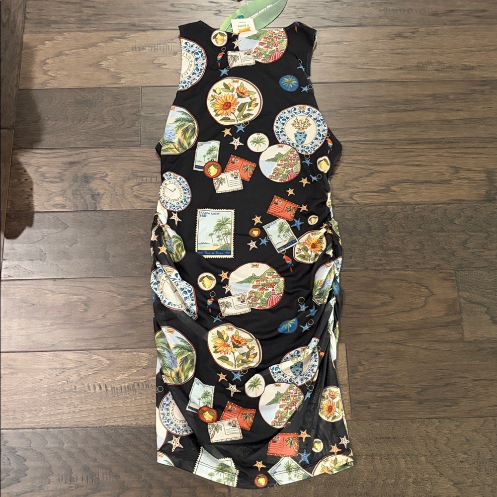 NWT Farm Rio Trip Souvenir Sleeveless Ruched Tulle Mini Dress - Picture 8 of 11